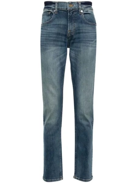 7 For All Mankind зауженные джинсы Slimmy средней посадки, синий