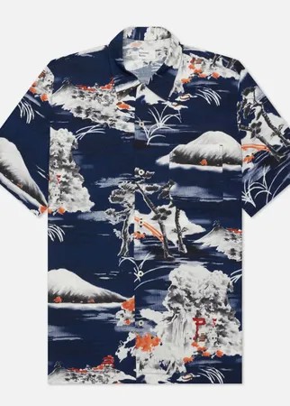Мужская рубашка Universal Works Road Fuji Summer Print, цвет синий, размер S