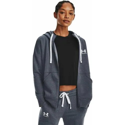 Толстовка Under Armour Rival Fleece Full Zip Hoodie, размер SM, белый