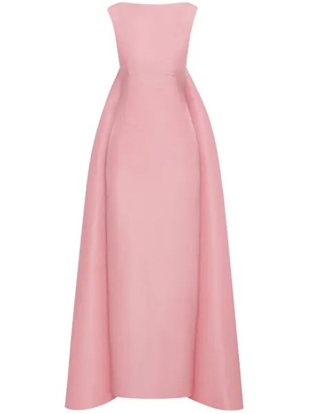 Oscar de la Renta шелковое платье с драпировкой, розовый