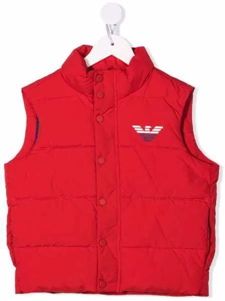 Emporio Armani Kids дутый жилет с логотипом