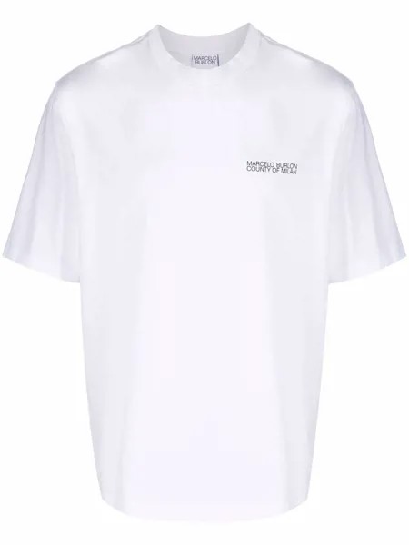 Marcelo Burlon County of Milan TEMPERA CROSS OVER T-SHIRT WHITE BLACK