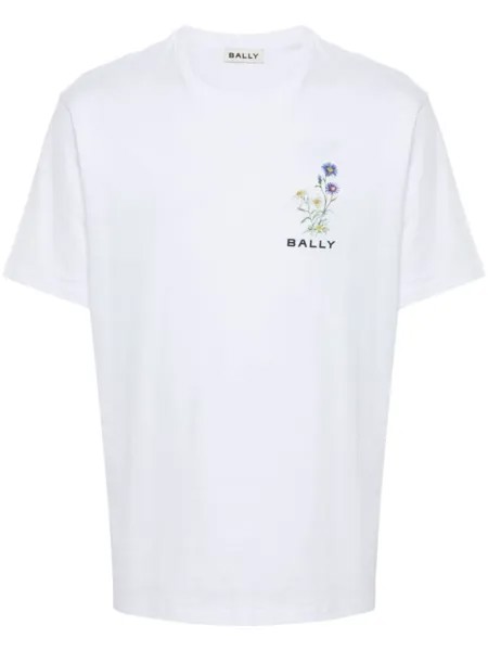 Bally футболка из органического хлопка с цветочным принтом, белый