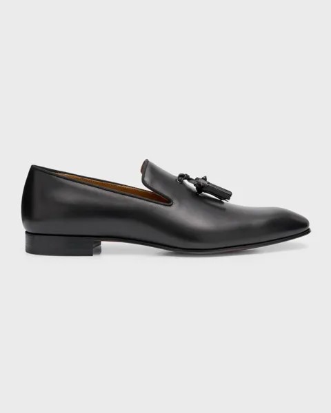 Мужские кожаные лоферы с кисточками и одуванчиками Christian Louboutin, цвет Black