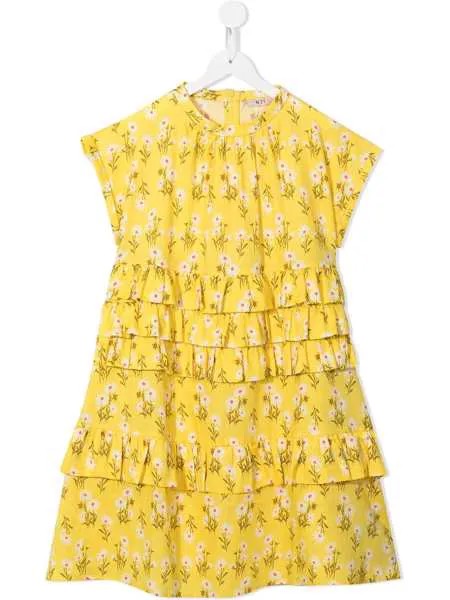 Nº21 Kids платье с оборками и цветочным принтом