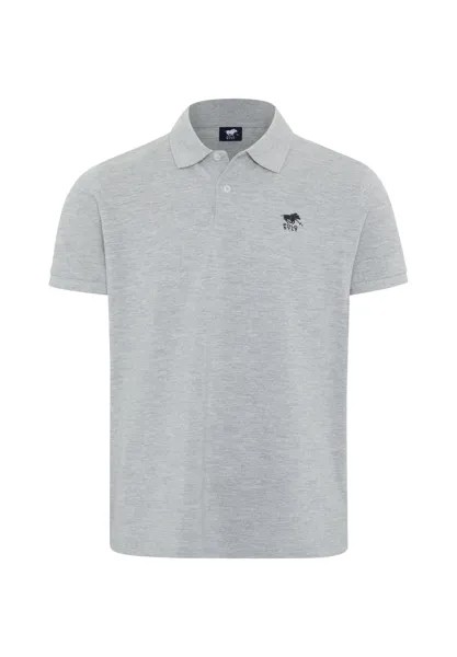 Рубашка-поло с вышивкой-лейблом POLO SYLT, цвет Neutral Gray Melange