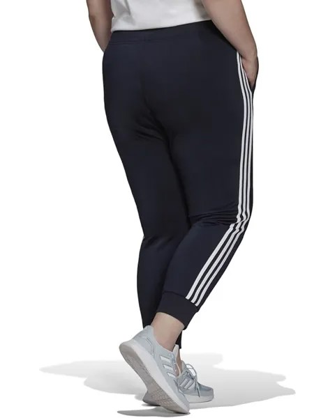 Брюки Adidas Plus Size Essentials Warm-Up Tapered 3-Stripes Track Pants, цвет Legend Ink