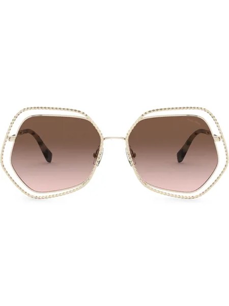Miu Miu Eyewear солнцезащитные очки La Mondaine в массивной оправе