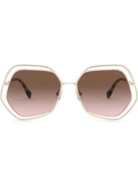 Miu Miu Eyewear солнцезащитные очки La Mondaine в массивной оправе