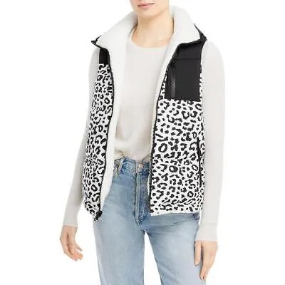 Sanctuary Womens Sherpa Lining Leopard Двусторонняя верхняя одежда Жилет Пальто BHFO 4482