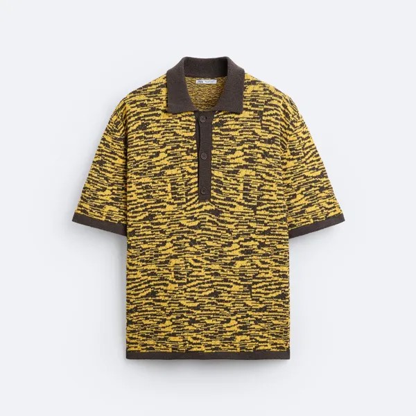 Футболка поло Zara Jacquard Knit, мультиколор