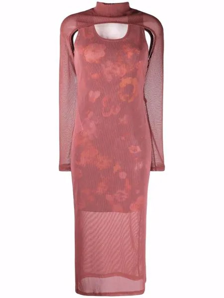 MCQ платье в рубчик с цветочным принтом