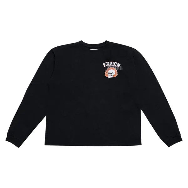 Футболка Rhude 92 Rally Long-Sleeve 'Vintage Black', черный