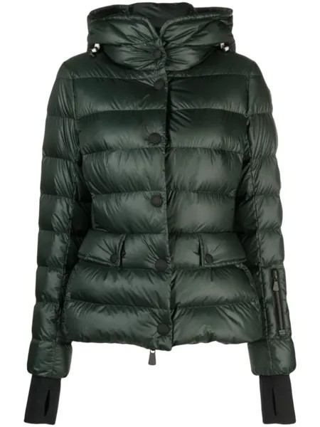Moncler Grenoble пуховик Armoniques с капюшоном, зеленый