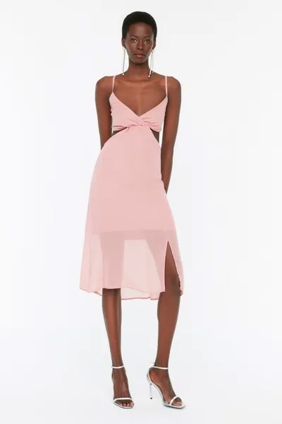 Розовое вечернее платье с деталями TPRSS22EL1754 Trendyol, розовый