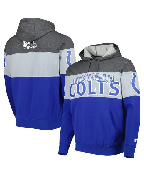 Мужской темно-серый пуловер с капюшоном Royal and Heather Indianapolis Colts Extreme Starter