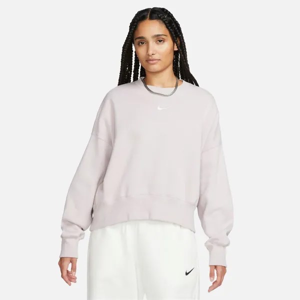 Женский свободный свитшот с круглым вырезом из флиса Nike Sportswear Phoenix, кремовый