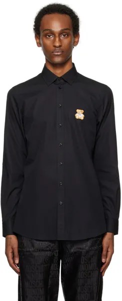 Черная рубашка с нашивкой Тедди Moschino