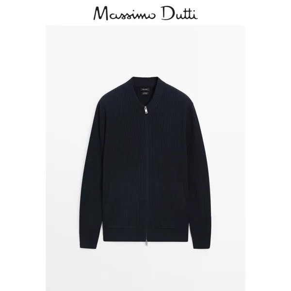 Кардиган мужской Massimo Dutti на молнии, темно-синий