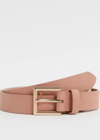 Светло-розовый узкий ремень из искусственной кожи ASOS DESIGN Wedding