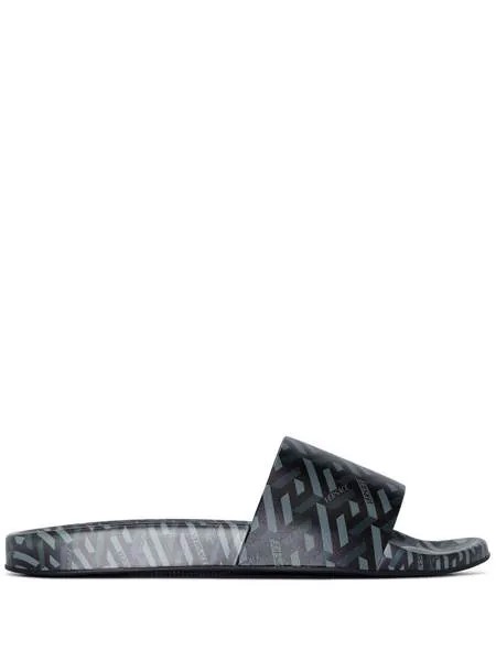 Versace шлепанцы с узором Greca