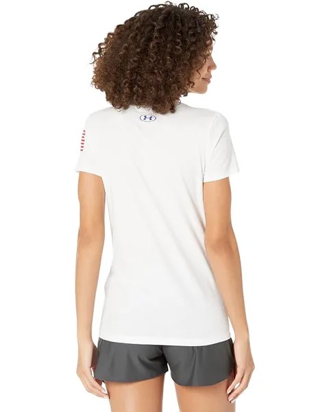 Футболка Under Armour New Freedom Logo T-Shirt, цвет White/Royal Blue