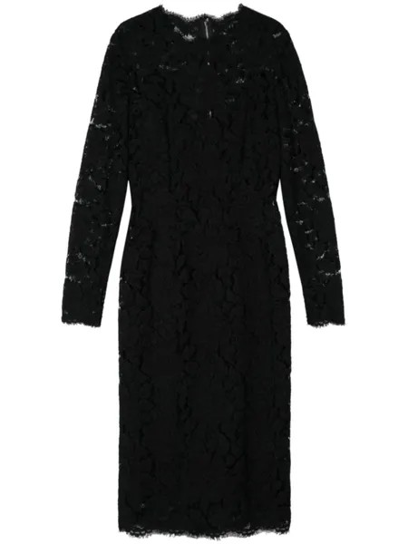 Dolce & Gabbana кружевное платье миди, черный