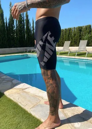 Черные шорты для плавания с логотипом Nike Swimming-Черный цвет