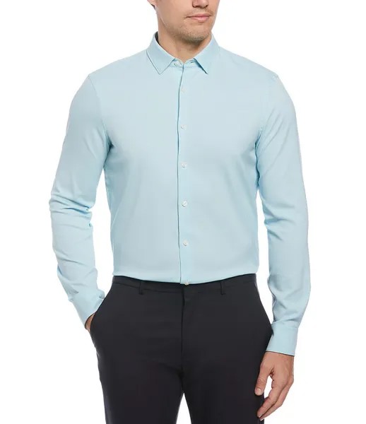 Рубашка в клетку с длинными рукавами в тон Perry Ellis Glen, синий