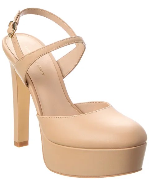 Кожаные туфли на платформе Stuart Weitzman Avenue 130, коричневый