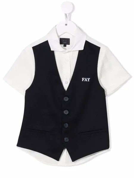 Fay Kids многослойная рубашка с вышитым логотипом