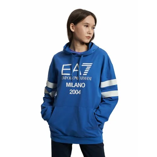 Худи EA7, размер L, , bright Cobalt