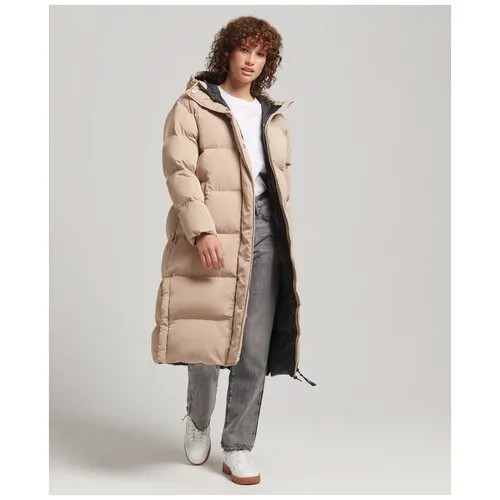 Парка Superdry STUDIOS LONGLINE DUVET COAT, размер 12, beige