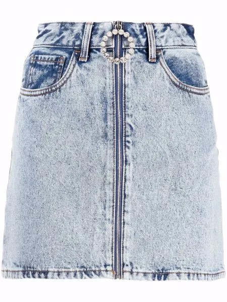 Alessandra Rich джинсовая мини-юбка с завышенной талией
