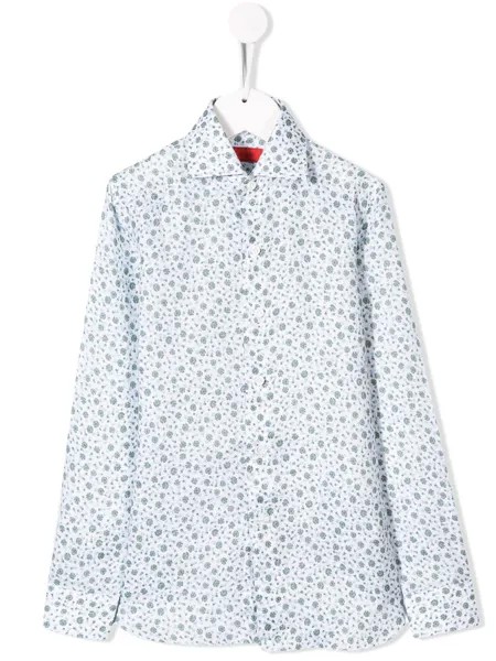 Isaia Kids рубашка с цветочным принтом