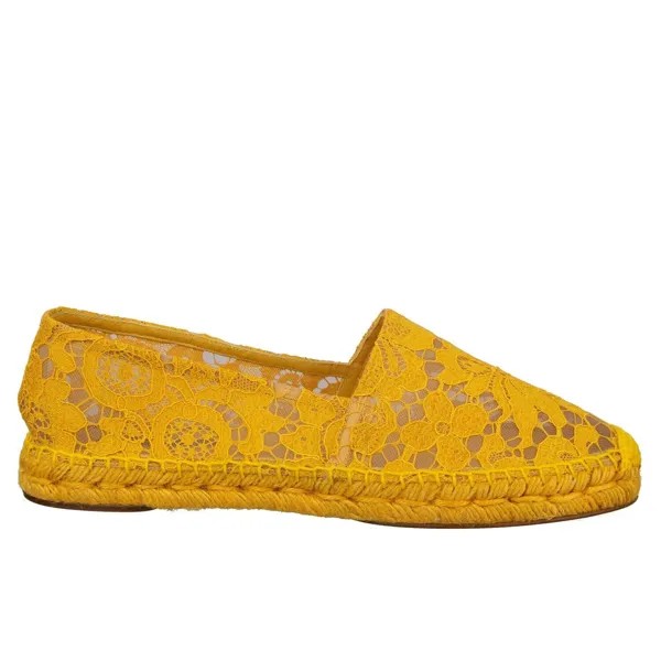 DOLCE - GABBANA Легкие кружевные эспадрильи с цветочным принтом Желтый 11252