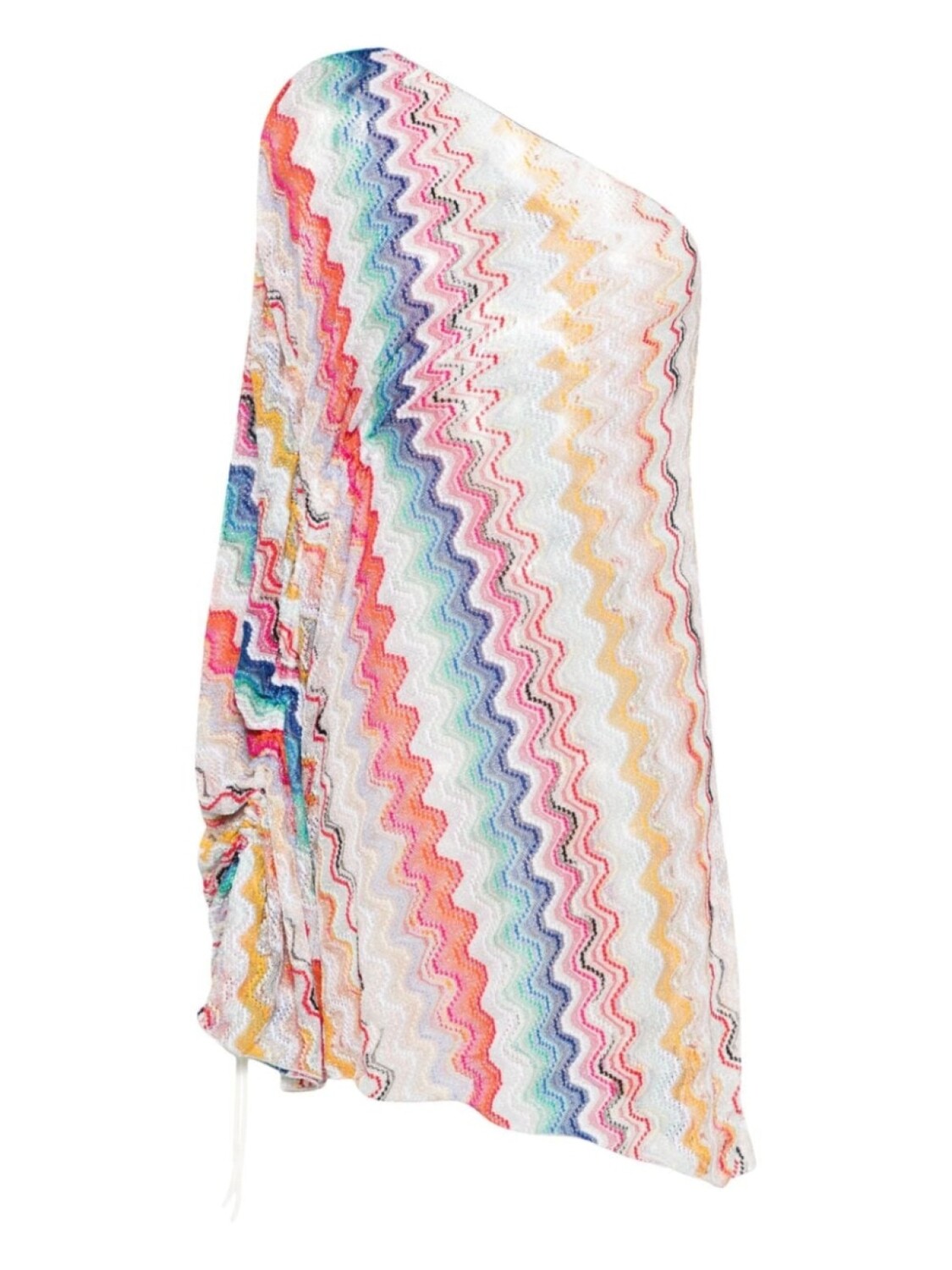 Missoni платье на одно плечо с узором зигзаг, белый