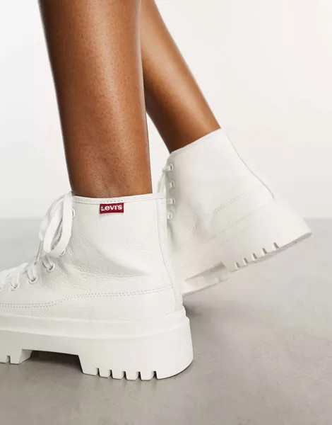 Белые кроссовки Levi's Hi-Top Patton с логотипом