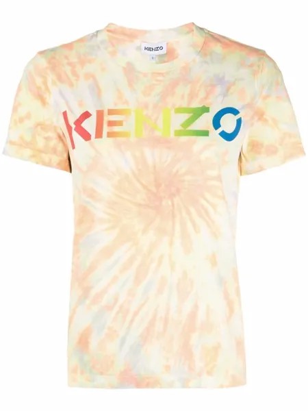 Kenzo футболка с принтом тай-дай и логотипом