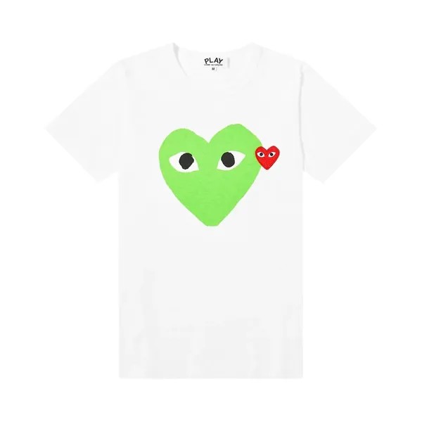 Футболка Comme des Garçons PLAY Heart, зеленая