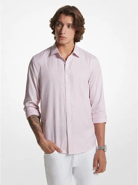 Полосатая хлопковая оксфордская рубашка стрейч Michael Kors Mens, розовый