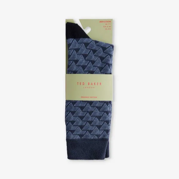 Носки эластичной вязки sokksev с геометричным узором Ted Baker, синий