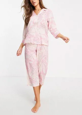 Розовый пижамный комплект с узором Lauren by Ralph Lauren-Розовый цвет