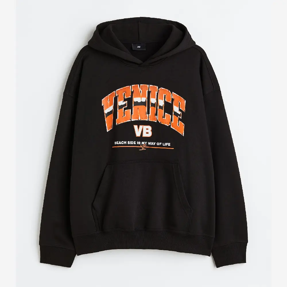 Толстовка H&M Oversized Fit Venice, черный