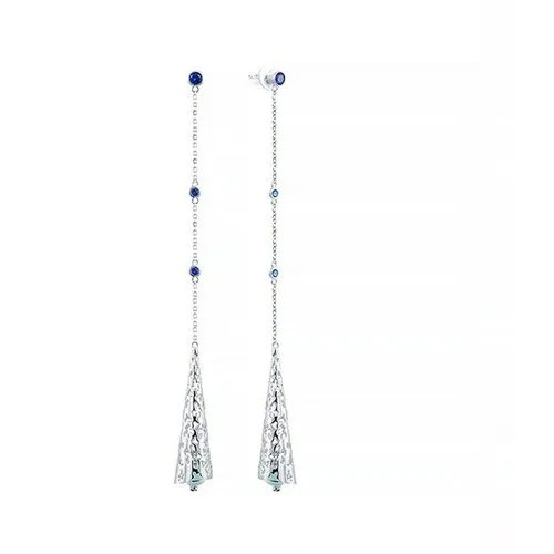 Серьги ELEMENT47, серебро, 925 проба, фианит, халцедон