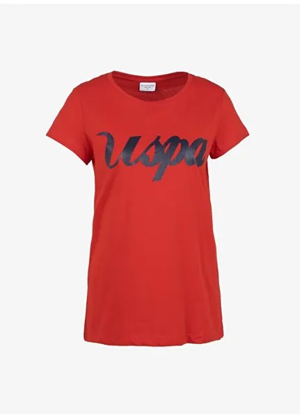 Красная женская футболка с круглым вырезом BEAN-IY23 U.S. Polo Assn., красный