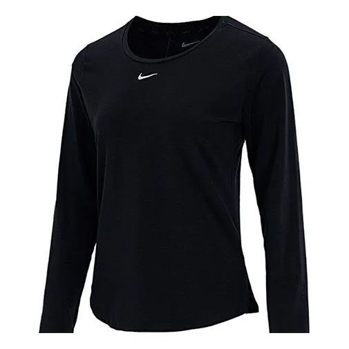 Футболка тренировочные спортивные вентилируемые с длинным рукавом Nike, черный