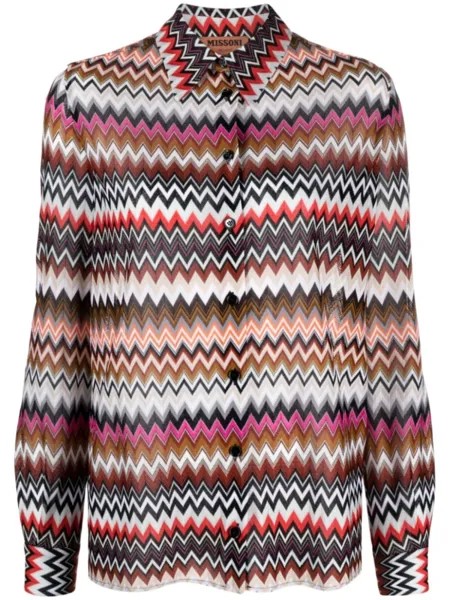 Missoni рубашка с принтом зигзаг, красный