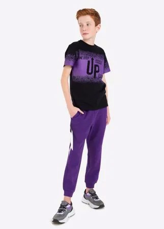 Фиолетовые спортивные брюки Jogger с контрастными вставками для мальчика Gloria Jeans