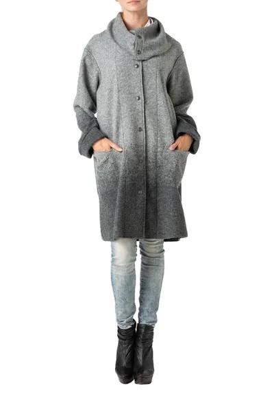 Полупальто женское Adzhedo 6214 серое 2XL